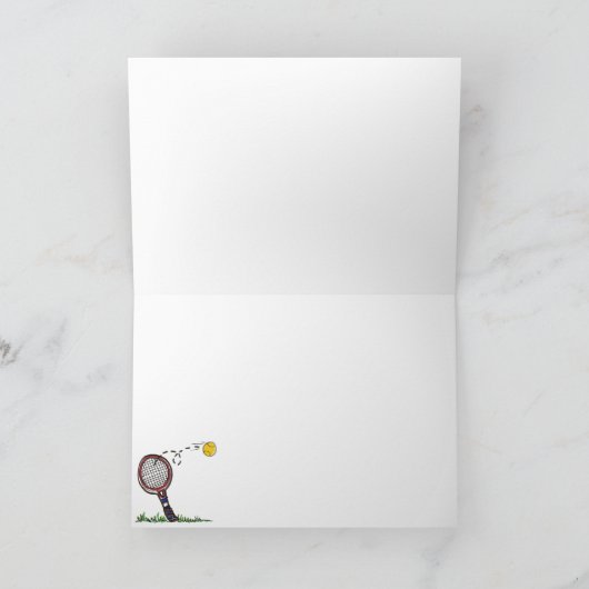 封筒が付いているテニスの棒の女の子の挨拶状 サンキューカード (内部)