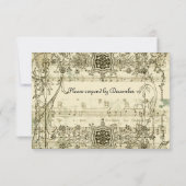 封筒が付いているファンシーなヴィンテージ音楽rsvp 出欠カード (裏面)