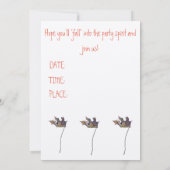 封筒が付いているフェルトのベージュ色の紙のBBQの招待状 招待状 (裏面)