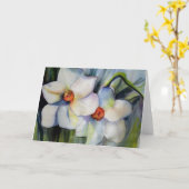 封筒が付いているラッパスイセンの挨拶状 カード (黄色い花)