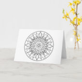 封筒が付いている大人の着色の曼荼羅のメッセージカード カード (黄色い花)