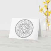 封筒が付いている大人の着色の花のメッセージカード カード (黄色い花)