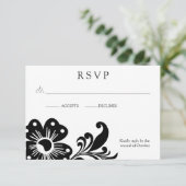 封筒が付いている花スクロールRSVP 出欠カード (スタンド正面)