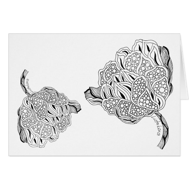 封筒が付いているListakoraの花カード (正面横)