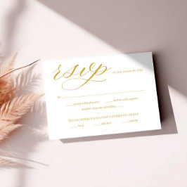 封筒つき白黒RSVPカード 出欠カード