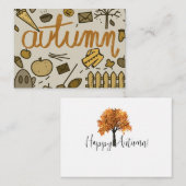 封筒つき秋ノートカード秋 ノートカード (正面/裏面)