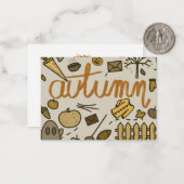 封筒つき秋ノートカード秋 ノートカード (正面/裏面インサイチュ)