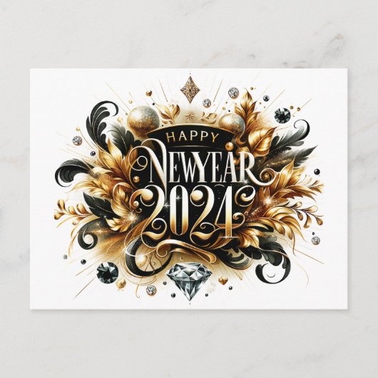 封筒で新年を迎える ポストカード (正面)