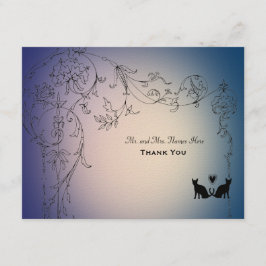 封筒で猫を囲パーソナライズされたむ サンキューカード