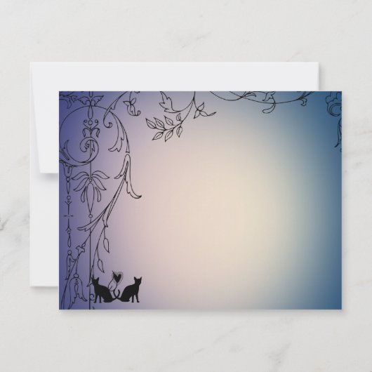 封筒で猫を囲パーソナライズされたむ サンキューカード (裏面)