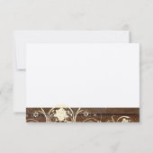 封筒との古い木製の平らなサンキューカード サンキューカード (裏面)