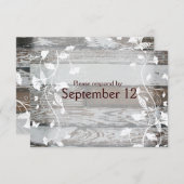 封筒との木およびヴィンテージRSVP 出欠カード (正面/裏面)