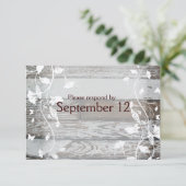 封筒との木およびヴィンテージRSVP 出欠カード (スタンド正面)