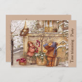 封筒との5x7木のトリミングのパーティーのinvitaion 招待状 (正面/裏面)