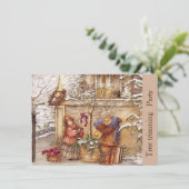 封筒との5x7木のトリミングのパーティーのinvitaion 招待状 (スタンド正面)