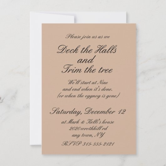 封筒との5x7木のトリミングのパーティーのinvitaion 招待状 (裏面)