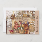 封筒との5x7木のトリミングのパーティーのinvitaion 招待状 (正面)