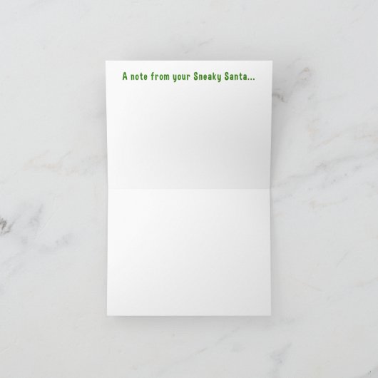 封筒とスニーキー・サンタ折り畳みカード サンキューカード (内部)