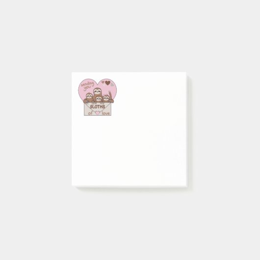 封筒とハートとテキストが付いたスローの家族 ポストイット (正面)