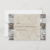 封筒と木材とパーチメントRSVP 出欠カード (裏面)