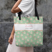 封筒と花の模様と名前トートバッグ トートバッグ