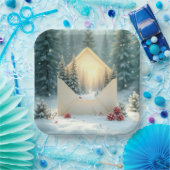 封筒に入ったクリスマスウィンターフォレスト ペーパープレート (パーティー)