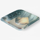 封筒に入ったクリスマスウィンターフォレスト ペーパープレート (傾斜あり)