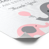 封筒に書あるピンク象 ポスター (角)