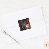 封筒に貼ったブラックラボ/おもちゃのシール スクエアシール (封筒)