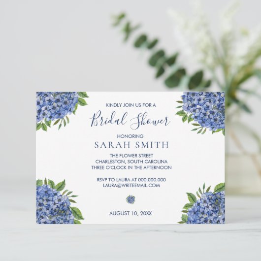 封筒のあじさいブライダルシャワー招待状 招待状 (スタンド正面)