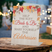 封筒のアドレス秋ブライダルシャワー 台座サイン