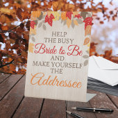 封筒のアドレス秋ブライダルシャワー 台座サイン