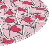 封筒のバレンタインのハート カッティングボード (角)