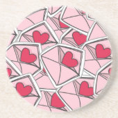 封筒のバレンタインのハート コースター (正面)