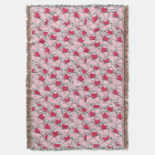 封筒のバレンタインのハート スローブランケット (正面縦)
