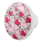 封筒のバレンタインのハート セラミックノブ (右)