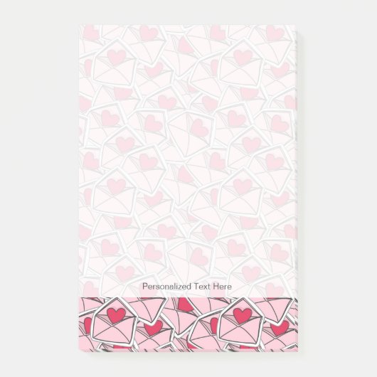 封筒のバレンタインのハート ポストイット (正面)