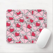 封筒のバレンタインのハート マウスパッド (マウス)