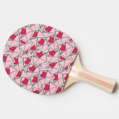 封筒のバレンタインのハート 卓球ラケット (横)