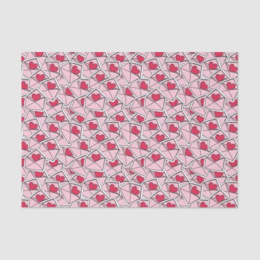 封筒のバレンタインのハート 薄葉紙 (正面)