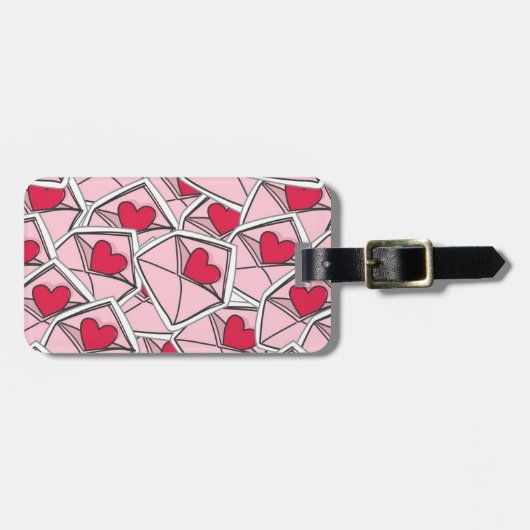 封筒のバレンタインハート ラゲッジタグ (正面横)