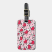 封筒のバレンタインハート ラゲッジタグ (正面縦)