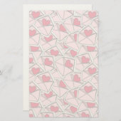 封筒のバレンタインハート 便箋 (正面/裏面)