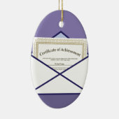 封筒のベクトルの証明書 セラミックオーナメント (右)