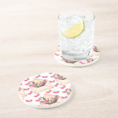 封筒の中の水彩花のシームレスパターン コースター (側面)