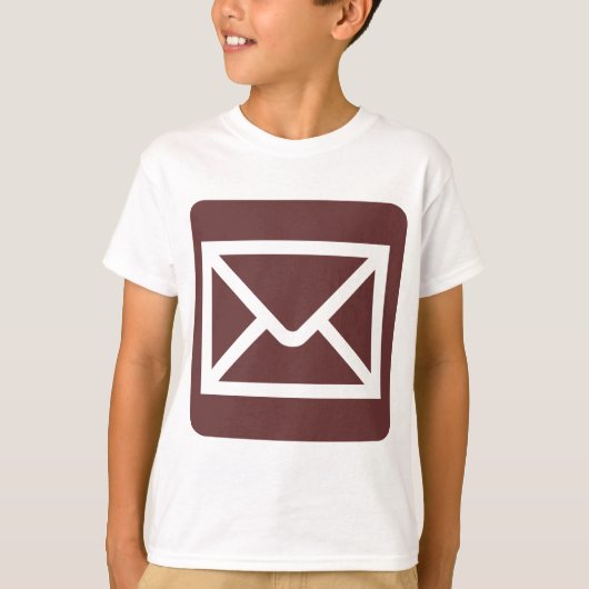 封筒の記号 – 濃い茶色 Tシャツ (正面)