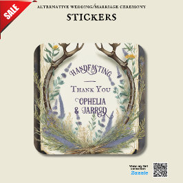 封筒の貼り付けシール〔雄ジカの〕枝角 スクエアシール