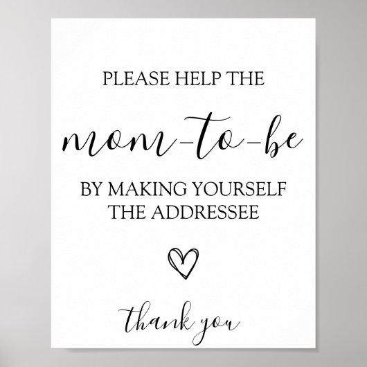 封筒の赤ちゃんシャワーのサインに対処する ポスター (正面)