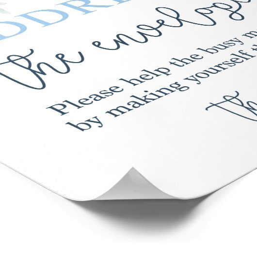 封筒の青いフローラ記号 ポスター (角)