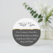 封筒を使用した上品な金ゴールドラウンドサンキューカード サンキューカード (スタンド正面)